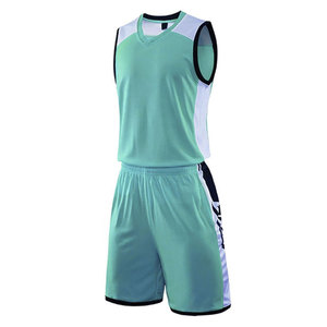 Ensemble de maillots de basket-ball sublimés personnalisés, bleu jaune, imprimé géométrique, col en V, sans manches, évacuation de l'humidité, uniforme d'équipe unisexe pour adultes - Product Image 6