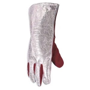 Gants en cuir de vachette aluminisé et para-aramide, résistants à la chaleur, pour la construction, la sécurité, la lutte contre les incendies, le soudage et autres applications - Product Image 2