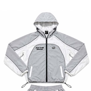 Conjunto Deportivo Ready To Win Industries Unisex, Manga Larga, con Capucha, Ligero, de Poliéster, Color Gris y Blanco, para Primavera, Adulto - Product Image 2