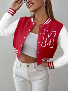 Chaqueta Varsity de Invierno 2026 para Mujer, Chaqueta Personalizada, Chaqueta Varsity Corta de Cuero, Chaqueta Varsity Transpirable de Algodón y Forro Polar para Mujer - Product Image 1