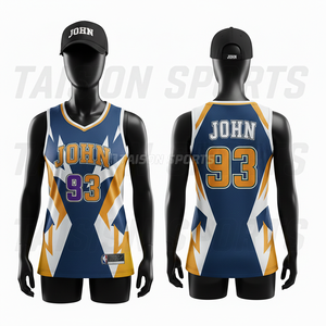 Camiseta de Baloncesto para Mujer, 150 GSM, Malla de Poliéster Transpirable, Verde, Dorado, Gris, Panel Lateral con Diseño de Rayo, Sublimación, Logotipo Personalizado del Equipo - Product Image 3