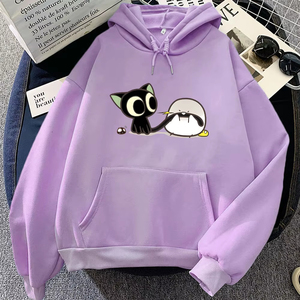 Sweat-shirts à capuche pour femmes, nouvelle qualité, impression animée Luo Xiao Hei Cat, sweats à capuche LuoXiaoHei Manga Cartoon, sweats décontractés Kawaii pour filles - Product Image 5