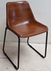 Industrial Dining Chair Modern Genuine Leather Seat Iron Base Eco-Friendly Adjustable Kitchen Home Office Villa Furniture Solid - Product Image 2