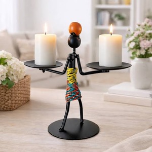 Decoración para Cena Romántica, Juego de Portavelas de Metal Dorado, Adorno Decorativo para el Hogar, Diseño Minimalista, Decoración de Mesa de Estilo Moderno - Product Image 3