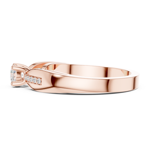 Rose Gold Lab Grown Diamond Engagement <b>Ring</b>, <b>Split</b> Shank Design, Round Center Stone, Side Diamond Accents, Luxury Bridal Jewelry - Product Image 2