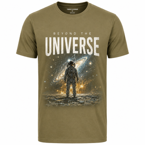 เสื้อยืดแขนสั้นคอกลมทรงปกติสำหรับผู้ชาย รุ่น Thread & Harbor สีดำ พิมพ์ลายอวกาศนักบินอวกาศ ผ้าเทอร์รี่ ระบายอากาศได้ดี ผลิตจากผ้าฝ้าย 100% สวมใส่สบาย - Product Image 1