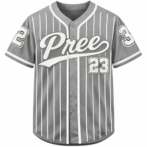 Maillot de baseball professionnel unisexe américain à rayures fines, boutonné, léger, pour entraînement et match, grande taille, anti-humidité - Product Image 1