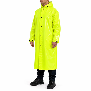 Custom Raincoat <b>Long</b> Waterproof <b>Rain</b> Jacket Heavy Duty Hooded Trench Outdoor Workwear Raincoat <b>Coat</b> - Product Image 4