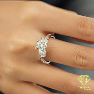 Anillo de compromiso de moissanita de corte redondo, anillo de boda solitario de plata de ley, joyería clásica elegante, regalo para mujer - Product Image 2