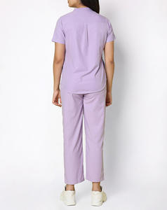 Conjuntos de Uniformes de Enfermería Unisex, Conjuntos de Uniformes Médicos de Verano con Spandex, para Uso Hospitalario, Top de Manga Corta y Pantalones con Múltiples Bolsillos - Product Image 2