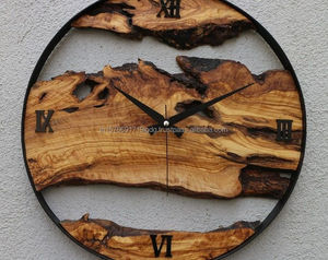 Handcrafted Natural Wood <b>Wall</b> <b>Clock</b>, Live Edge Rustic <b>Clock</b>, Modern Farmhouse Decor, Unique <b>Wooden</b> Statement <b>Wall</b> Art - Product Image 3