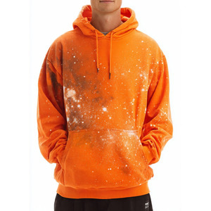 Sweat-shirt à capuche pour homme de haute qualité avec logo personnalisé, manches longues, orange, imprimé galaxie, en molleton, coupe ample, décontracté, pour l'automne - Product Image 1