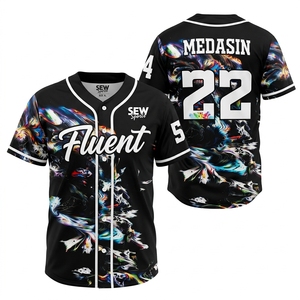 Maillot de baseball personnalisé en polyester respirant, impression de logos et noms, équipes sportives, fournisseur en gros de maillots de baseball, haute qualité - Product Image 1