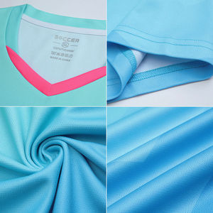 Camiseta de Fútbol para Niños con Degradado de Color, Cuello en V, Manga Corta, Poliéster que Absorbe la Humedad, para Todas las Temporadas, Ropa Deportiva Infantil - Product Image 4