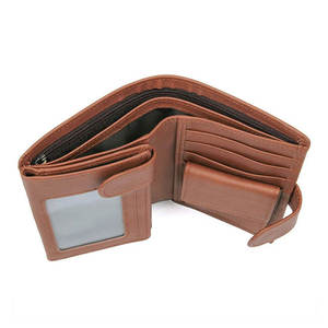 กระเป๋าสตางค์หนังแท้ทำมือสำหรับผู้ชายแบบสั้น พร้อมลายปักและดีไซน์ตัวอักษร กันน้ำ - Product Image 2