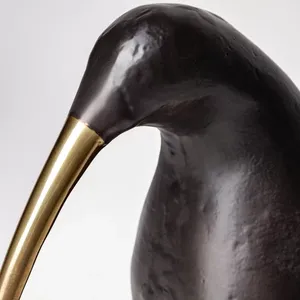 Figurine d'oiseau kiwi plaquée or noir, sculpture animale en aluminium, décoration moderne et antique pour la maison - Product Image 3