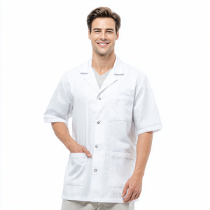 Blouse de laboratoire professionnelle unisexe, durable, à manches longues, tricotée, respirante et confortable - Product Image 5