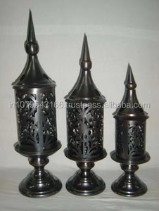 Lanternes cylindriques en métal avec un design ajouré complexe pour la décoration de la maison, utilisation durable en extérieur - Product Image 3
