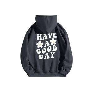 Sudadera con Capucha de Forro Polar Negro para Hombre, 100% Algodón, Ecológica, Transpirable, Estilo Urbano Holgado con Bolsillos - Product Image 2
