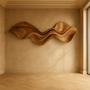 Sculpture murale unique en bois organique, sculpture murale en bois artisanale pour la décoration murale du salon - Product Image 3