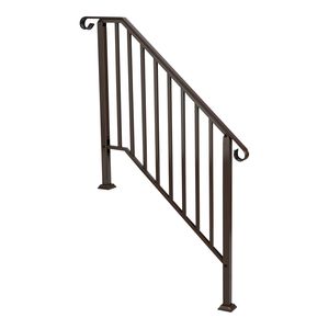 Ringhiera in Ferro a 3 Livelli per Esterni con Finitura Rame, Eleganti Componenti per Scale da Esterno - Product Image 2