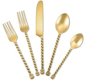 Juego de Cubiertos Dorados a Precio Accesible, Cubertería de Acero Chapada en Oro PVD para Eventos de Boda, Cuchara, Tenedor y Cuchillo - Product Image 4