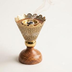 Brûleur d'encens Bakhoor en laiton argenté et crème, modèle ajouré, support de charbon en métal, bol pour mariages et cadeaux de l'Aïd – Meilleure vente - Product Image 6
