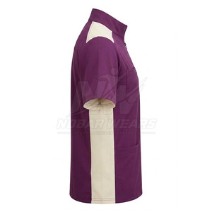 Blouse médicale à demi-zip, col montant, manches courtes et construction fonctionnelle pour usage quotidien - Product Image 3