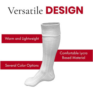 Chaussettes pour kilt les plus vendues, chaussettes écossaises traditionnelles pour kilt, design côtelé, s'ajustent jusqu'au bord du pantalon pour dissimuler les bas. - Product Image 5