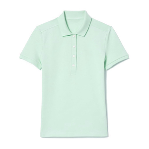 Polo en maille à manches courtes pour femme, col rabattu, bleu ciel uni, décontracté, pour le golf, pour adultes - Product Image 6