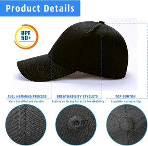 Wholesale Custom Embroidery Cotton Baseball Cap 6 Panel Adjustable Plain Sports Dad <b>Hat</b> OEM Fitted Plain Common Worsted Baseball - Product Image 4