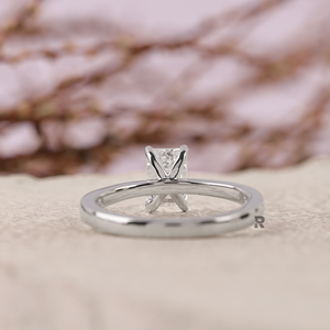Bague de fiançailles Esme en or 14K 18K PLT950, diamant de laboratoire de couleur E, taille émeraude, taille EX, 1-5 carats, certifié IGI, style minimaliste - Product Image 4
