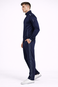 Ensemble de survêtement sportif bleu marine premium pour homme avec détails contrastés élégants, conçu pour la performance, le confort et le style - Product Image 2