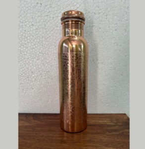 Botella de agua de cobre grabada y personalizada con ágata, moderna, para dormitorio, artesanía de ensueño, hecha en India, Año Nuevo Chino - Product Image 1