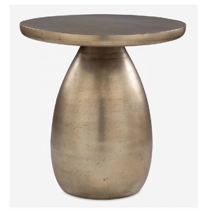 Bandeja redonda de alta calidad en la mesa del extremo superior Mesa auxiliar decorativa moderna Mesa de centro de aluminio a precio al por mayor - Product Image 3