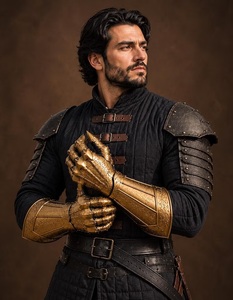 Guantes de Armadura Medievales Dorados, Hechos a Mano, de Latón, Estilo Gótico, para Disfraces de Caballero, Cosplay, Estilo Antiguo - Product Image 2