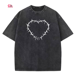 เสื้อยืดลายฟอกสีแบบแอซิดวอชสำหรับผู้ชาย เสื้อยืดโอเวอร์ไซส์แบบสั่งทำ เสื้อยืดลายฟอกสีแบบแอซิดวอชสำหรับผู้ชาย เสื้อยืดวินเทจแบบสั่งทำ และเสื้อยืดแฟชั่นที่ปรับแต่งได้ - Product Image 2