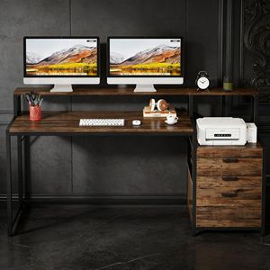 Scrivania Ergonomica da Ufficio con Cassetti e Supporto per Monitor - Product Image 3