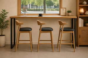 Modern Wood <b>Bar</b> <b>Table</b> With 3 Stools Midcentury Design Restaurant Furniture Set Durable Commercial Dining Set - Product Image 3