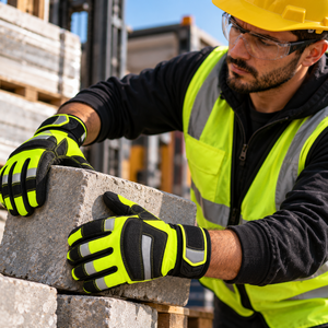 Gants de travail mécaniciens anti-vibration personnalisés, protection des mains contre les chocs, compatibles avec les écrans tactiles, sans doigts, OEM - Product Image 3