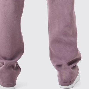 ชุดวอร์มมีฮู้ดซิปหน้าขนาดใหญ่สำหรับผู้ชาย – เสื้อสเวตเชิ้ตทรงหลวมสีพื้นและกางเกงจ็อกเกอร์ ชุดลำลองสตรีทแวร์ 2 ชิ้น - Product Image 4