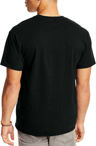 Black Custom Men's T-Shirts <b>Short</b> <b>Sleeve</b> O-Neck Cotton Worsted Fabric 230g Front Logo Silk Screen Printed Formal Loose Fit - Product Image 2