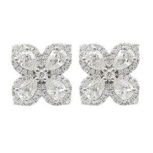 Fabricante Chino, Diseño Moderno y de Última Tendencia, Alta Calidad, Oro Blanco de 18K, Diamante Real con Corte Brillante, Forma de Flor, Anillo de Compromiso - Product Image 1