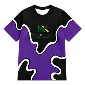 T-shirt de sport personnalisé en gros avec logo, motif ondulé, maillot de sport - Product Image 2