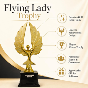 Trophée de luxe en forme d'aile dorée avec base noire – Statuette décorative haut de gamme pour événements et cérémonies - Product Image 4