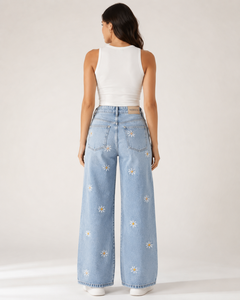 Jeans Rectos Transpirables de Mezclilla Lavada a la Piedra, Corte Regular, Estilo Urbano, para Mujer, Precio Económico, Invierno - Product Image 6