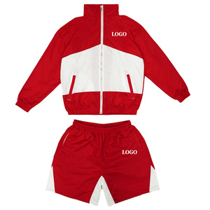 Ensemble court coupe-vent streetwear grande taille pour homme, haute qualité, logo personnalisé, couleur unie, été, écologique, léger, deux pièces - Product Image 6