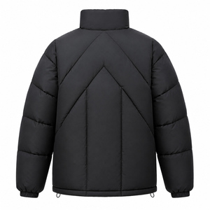 Custom Oversized Canvas Puffer Jacket Hooded Waterproof Eco-Friendly Lightweight <b>Winter</b> Breathable Front Outdoor Streetwear OEM - Product Image 4