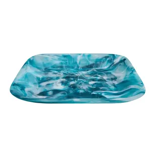 Bandeja de resina cuadrada moderna, plato de resina hecho a mano de la mejor calidad para decoración del hogar y restaurante, hoteles, diseño múltiple azul cielo - Product Image 5