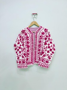 Veste en coton brodée de fleurs bohèmes, col rond, manches longues, vêtements décontractés pour adultes, vêtements de printemps - Product Image 1